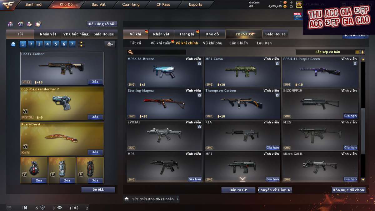 shop acc cf uy tin gia re